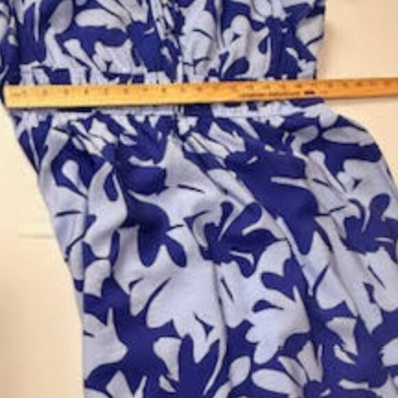 Nine West Blue White Floral Maxi Dress with Flutter Sleeve XL - Picture 8 of 9